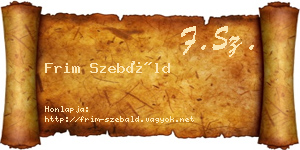 Frim Szebáld névjegykártya